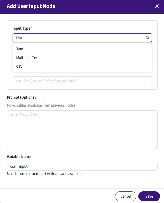 AI Agent Input